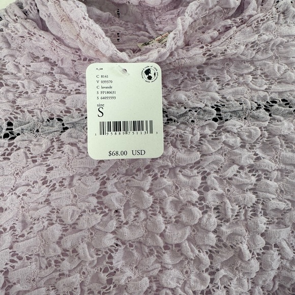 Free people. Lavender Lace Long Sleeve Bodysuit. Size small - Picture 4 of 8